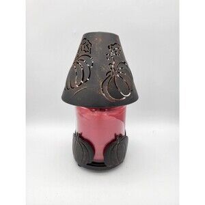 Fall Pumpkin Candle Holder with Shade Oil Rubbed Bronze (candle not included)
